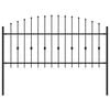 vidaXL Spike Fence Black 200 x 130 cm Powder-Coated Steel