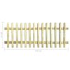 vidaXL Picket Fence Impregnated Pinewood 170x100 cm 5/7cm