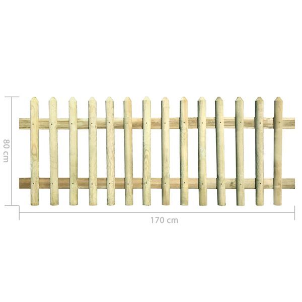 vidaXL Picket Fence Impregnated Pinewood 170x100 cm 5/7cm