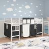 vidaXL Kids'Loft Bed Frame with Curtains White and Black 80 x 201 cm