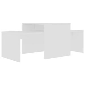 vidaXL Coffee Table Set White 100x48x40 cm Engineered Wood