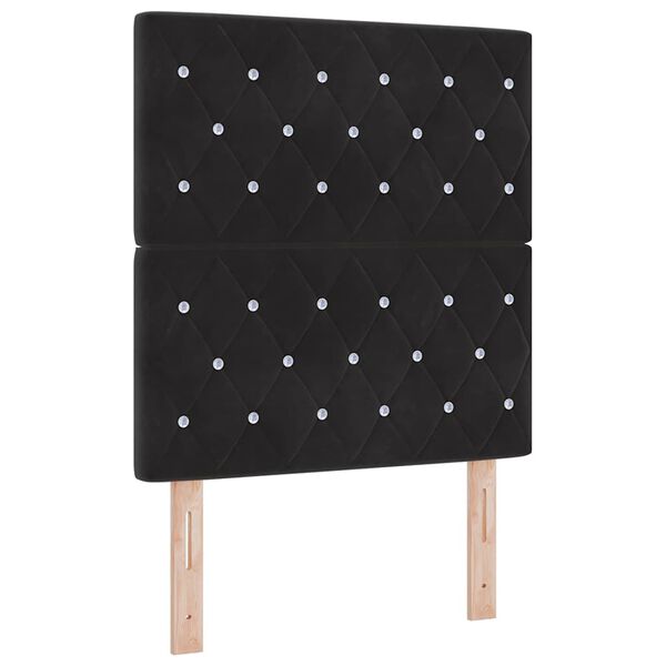 vidaXL LED Headboard with LED Strip Lights Black 80 cm Polyester
