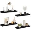 vidaXL Wall Shelves 4 pcs Black 40x9x3 cm