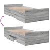 vidaXL Bed Frame with Drawers without Mattress Grey Sonoma 100x200 cm