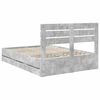 vidaXL Bed Frame with Drawer Concrete Grey 160 x 200 cm Engineer Wood