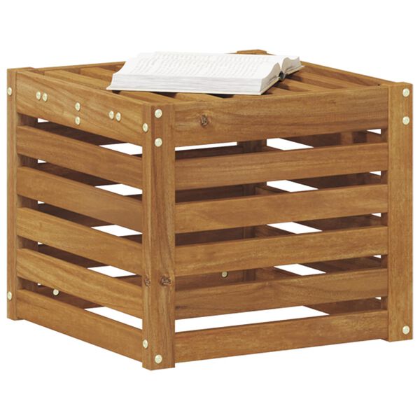 vidaXL Outdoor Stool Bench Natural 43 x 43 x 37 cm Solid Acacia Wood