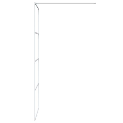 vidaXL Walk-in Shower Wall White 90x195 cm Clear ESG Glass