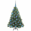 vidaXL Artificial Christmas Tree with 150 LEDs Green 120 cm PE and PVC