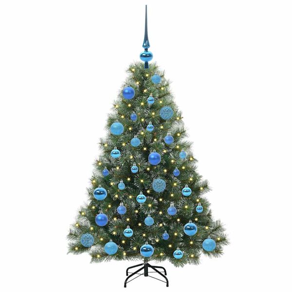 vidaXL Artificial Christmas Tree with 150 LEDs Green 120 cm PE and PVC