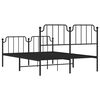 vidaXL Metal Bed Frame without Mattress with Footboard Black 140x200cm
