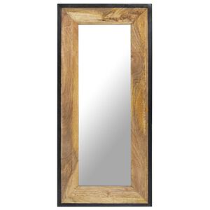 vidaXL Mirror | Natural Mango Wood | Solid Mango Wood | 110x50 cm