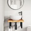vidaXL Basin Shelf Wall Mounted Steel and Solid Wood Oak