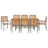 vidaXL Garden Dining Set 9 pcs Grey and Brown Poly Rattan
