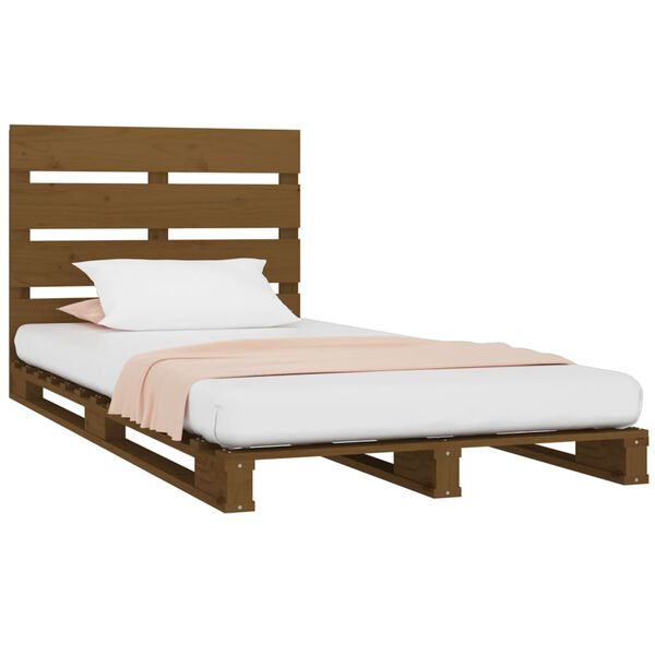 vidaXL Bed Frame without Mattress Brown 90x190 cm Single Solid Wood Pine Single