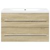 vidaXL 2 Piece Bathroom Furniture Set Sonoma Oak Engineered Wood