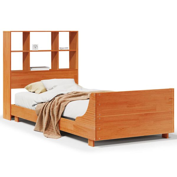 vidaXL Bed Frame without Mattress Wax Brown 90x200 cm Solid Wood Pine