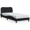vidaXL Bed Frame without Mattress "Hvar" Black 90x190 cm Single Faux Leather