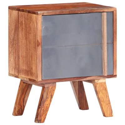 vidaXL Bedside Cabinet Grey 40x30x50 cm Solid Sheesham Wood