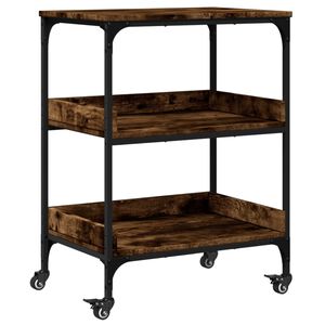 vidaXL Kitchen Trolley Smoked Oak 60x41x80,5 cm Engineered Wood