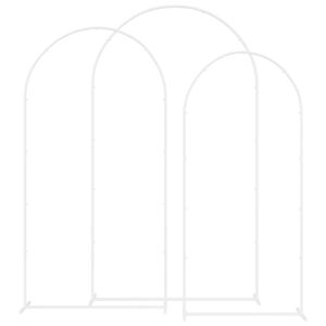 vidaXL Wedding Arch 3 pcs White 120 x 40 x 217 cm Steel