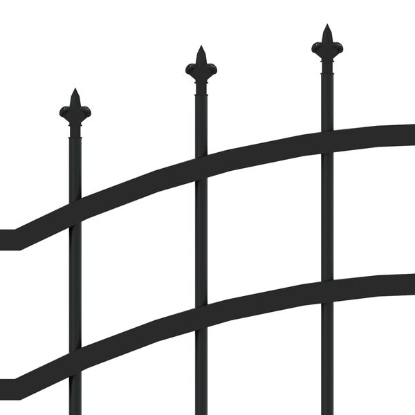 vidaXL Garden Fence with Spear Top Black 239x100 cm Powder-coated Steel