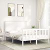 vidaXL Bed Frame without Mattress White Small Double Solid Wood Pine