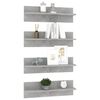 vidaXL Wall Shelf 4 pcs Concrete Grey 60x11.5x18 cm Engineered Wood