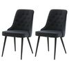 Venture Home Dining Chairs 2 pcs Velvet Deluxe Polyester Black