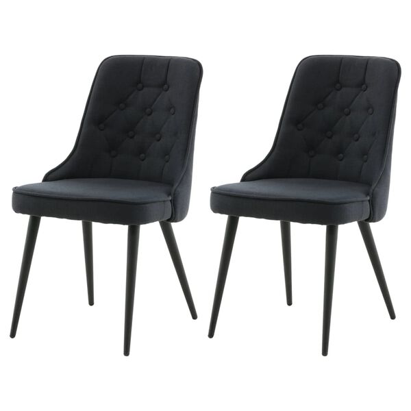 Venture Home Dining Chairs 2 pcs Velvet Deluxe Polyester Black