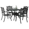vidaXL Garden Table Set 5 pcs Black Cast Aluminium