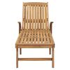 vidaXL Sun Lounger with Table Solid Teak Wood