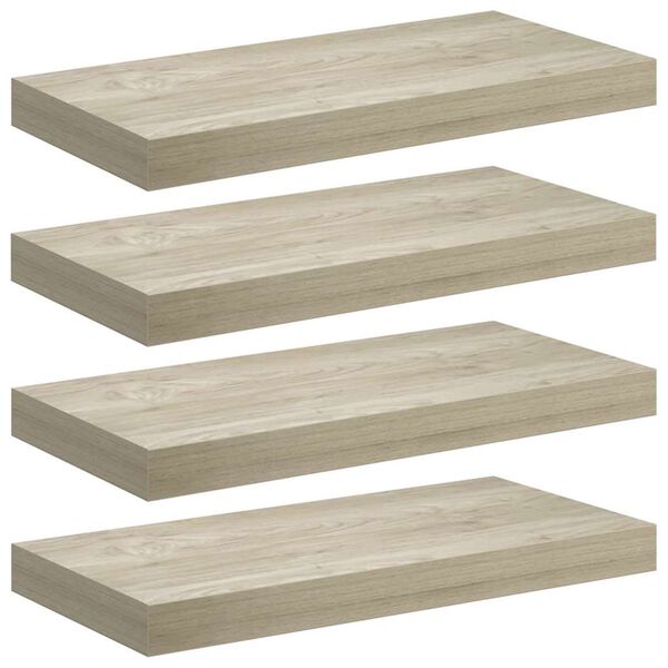 vidaXL Floating Wall Shelves 4 pcs Oak 50x23x3.8 cm MDF