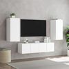 vidaXL 4 Piece TV Wall Units with LED White Engineered Wood