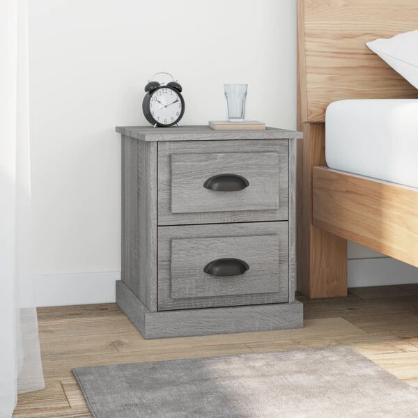 vidaXL Bedside Cabinet Grey Sonoma 39x39x47.5 cm Engineered Wood