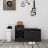 vidaXL Shoe Bench Black 94.5x31x57 cm Engineered Wood