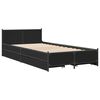 vidaXL Bed Frame with Drawers without Mattress Black 75x190 cm Small Single