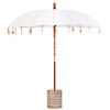 vidaXL Balinese Parasol with Base Cream and White 220 x 220 x 250 cm