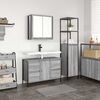 vidaXL Bathroom Furniture Set with Drawer 2 pcs Grey sonoma and Black