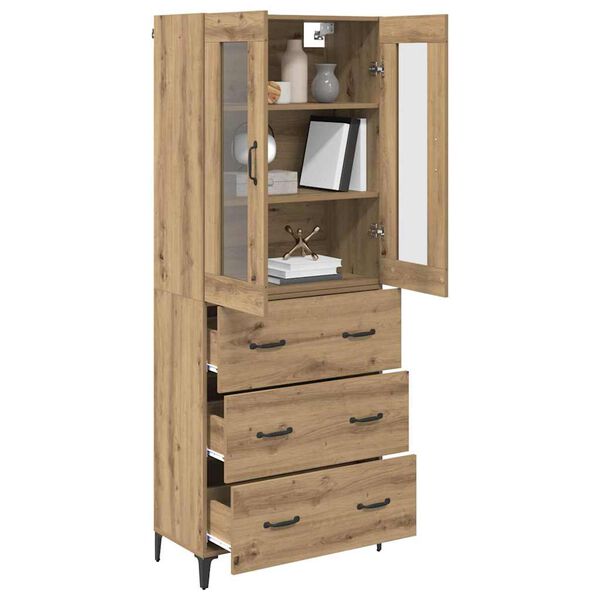 vidaXL Highboard Artisan Oak 69.5 x 34 x 180 cm Engineered Wood