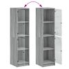 vidaXL Highboard with Glass Doors Grey Sonoma 35x37x142 cm