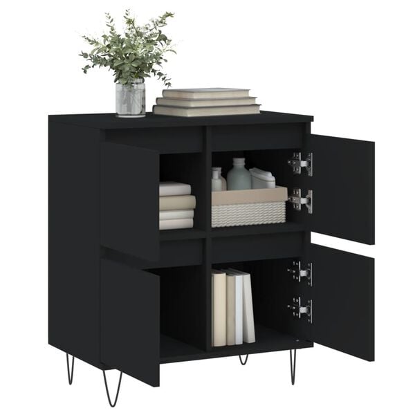 vidaXL Sideboard Black 60x35x70 cm Engineered Wood