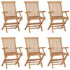vidaXL Folding Garden Chairs 6 pcs Solid Teak Wood