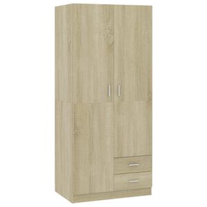 vidaXL Wardrobe Sonoma Oak 80x52x180 cm Engineered Wood