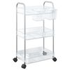 vidaXL Storage Trolley 3-Tier Transparent 37x28x68 cm Acrylic