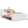 vidaXL Bookcase Bed without Mattress White 135x190cm Double Solid Wood Pine