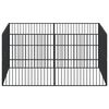 vidaXL Dog Playpen 8 Panels Black Galvanised Steel