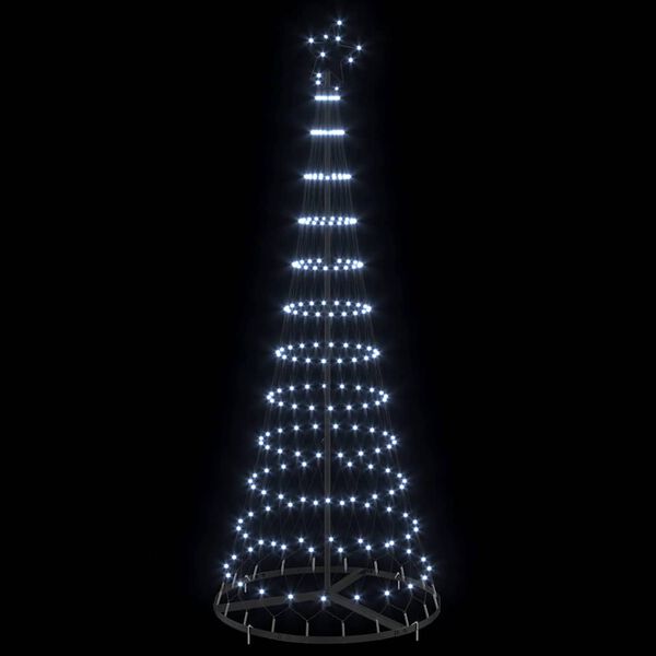 vidaXL LED Christmas Tree Cool White 71 x 71 x 184.5 cm Metal