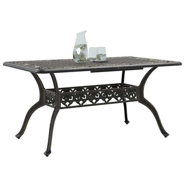vidaXL Garden Table Bronze 150x90x72 cm Cast Aluminium