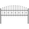vidaXL Spike Fence ASTEN 200 x 110 cm Powder-Coated Steel Black