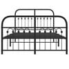 vidaXL Metal Bed Frame without Mattress with Footboard Black 120x190cm